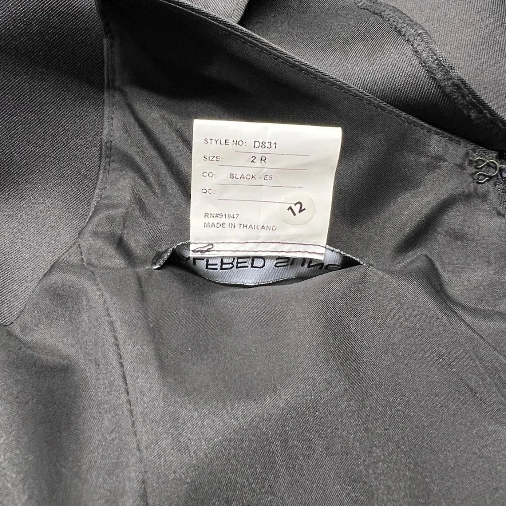 NEW Alfred Sung D831 One Shoulder Draped Front Satin Gown Black size 2